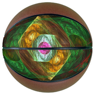 Dynamic Connections Luminous Abstract Fractal Art Basketball
