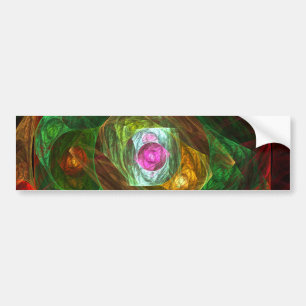 Dynamic Connections Luminous Abstract Fractal Art Bumper Sticker