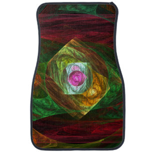 Dynamic Connections Luminous Abstract Fractal Art Car Floor Mat