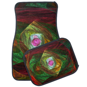 Dynamic Connections Luminous Abstract Fractal Art Car Floor Mat