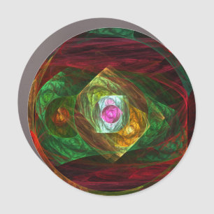 Dynamic Connections Luminous Abstract Fractal Art Car Magnet