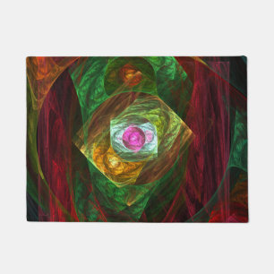 Dynamic Connections Luminous Abstract Fractal Art Doormat