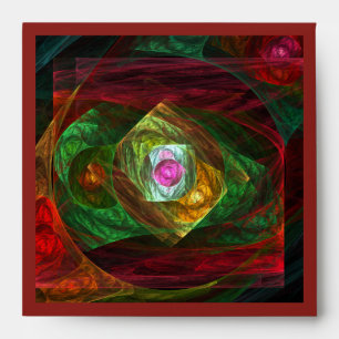 Dynamic Connections Luminous Abstract Fractal Art Envelope