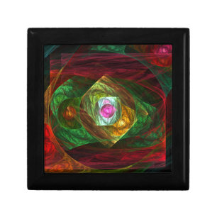 Dynamic Connections Luminous Abstract Fractal Art Jewelry Box