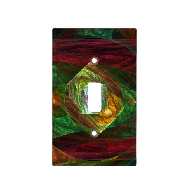 Dynamic Connections Luminous Abstract Fractal Art Light Switch Cover (Front)