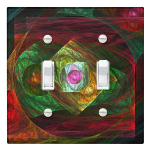 Dynamic Connections Luminous Abstract Fractal Art Light Switch Cover