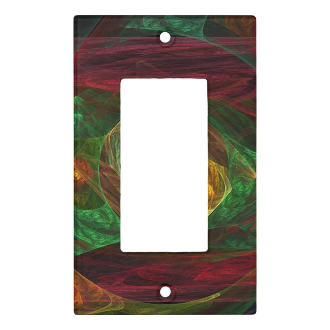 Dynamic Connections Luminous Abstract Fractal Art Light Switch Cover (Front)