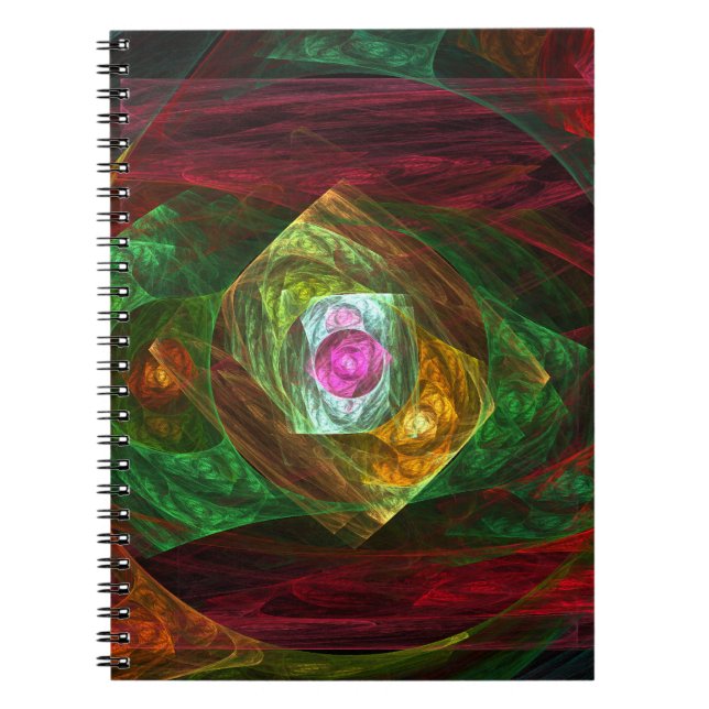 Dynamic Connections Luminous Abstract Fractal Art Notebook (Front)