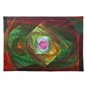 Dynamic Connections Luminous Abstract Fractal Art Placemat