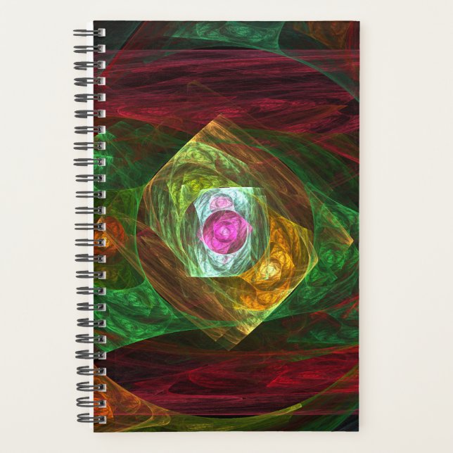 Dynamic Connections Luminous Abstract Fractal Art Planner (Front)