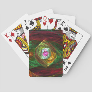 Dynamic Connections Luminous Abstract Fractal Art Poker Cards
