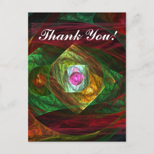 Dynamic Connections Luminous Abstract Fractal Art Postcard