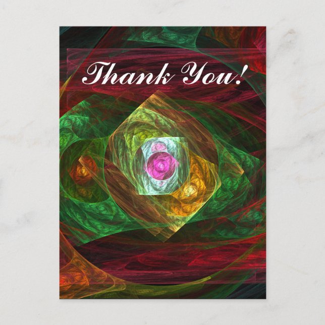 Dynamic Connections Luminous Abstract Fractal Art Postcard (Front)