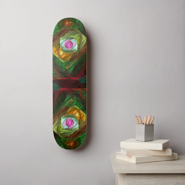 Dynamic Connections Luminous Abstract Fractal Art Skateboard Deck (Wall Art)