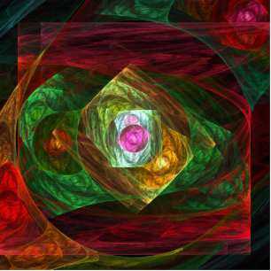 Dynamic Connections Luminous Abstract Fractal Art Statuette