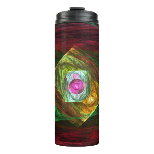 Dynamic Connections Luminous Abstract Fractal Art Thermal Tumbler