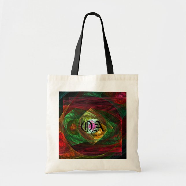 Dynamic Connections Luminous Abstract Fractal Art Tote Bag (Front)