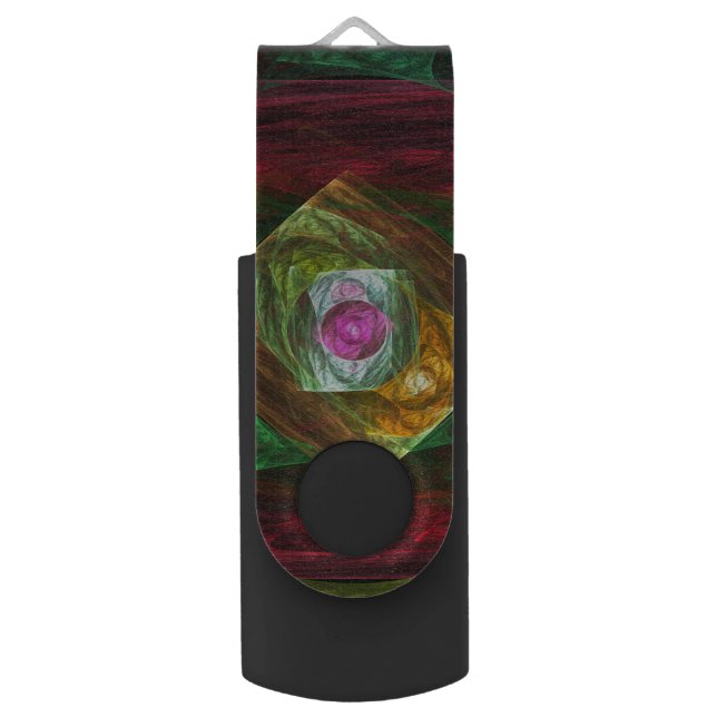 Dynamic Connections Luminous Abstract Fractal Art USB Flash Drive (Front Vertical)