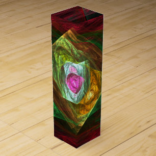 Dynamic Connections Luminous Abstract Fractal Art Wine Box