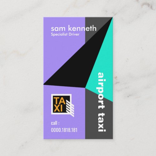 Dynamic Cool Colors Abstract Lively Geometric Taxi Business Card