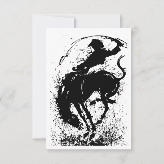 Dynamic Cowboy Rodeo Silhouette Art (Front)