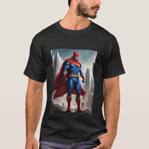 Dynamic Defender: Superhero in Action T-Shirt