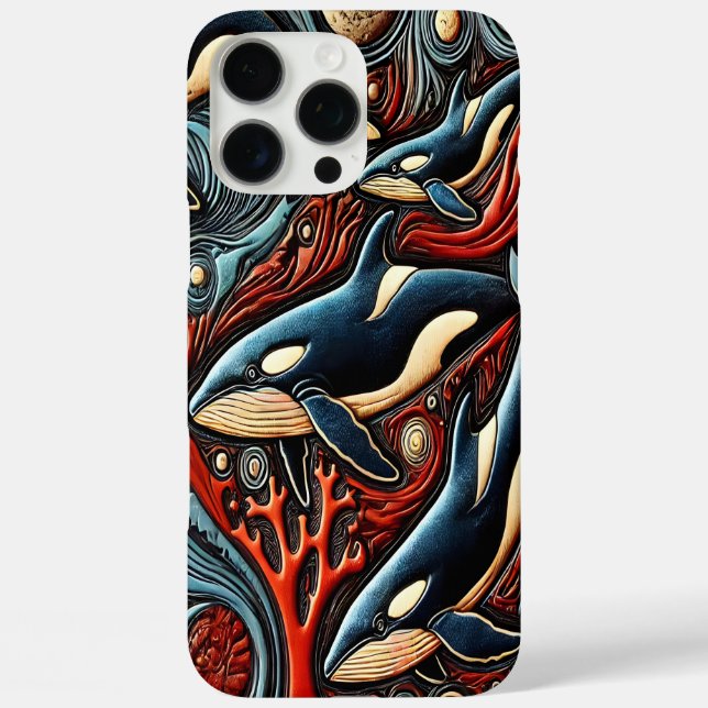 Dynamic Depths: Whales in Harmony Case-Mate iPhone Case (Back)