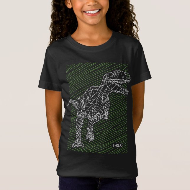 Dynamic Dino: T-Rex Illustration Lines T-Shirt (Front)