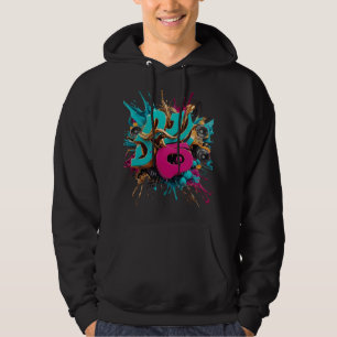Dynamic DJ Splash Art - Music Producer Typography Hoodie