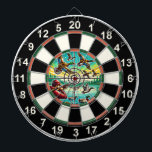 Dynamic Ducks in Flight Design Dart Board<br><div class="desc">Celebrate the thrill of waterfowl hunting with this circular design featuring ducks flying above water,  framed by a bold target. Ideal for man caves or hunting lodges,  it’s the perfect rustic touch for any outdoor enthusiast’s space.</div>