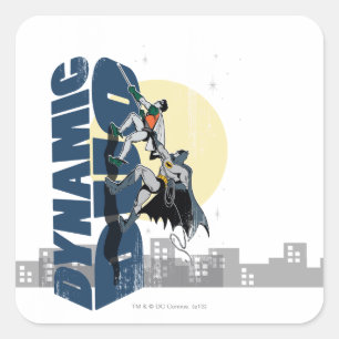 Dynamic Duo Graphic Square Sticker