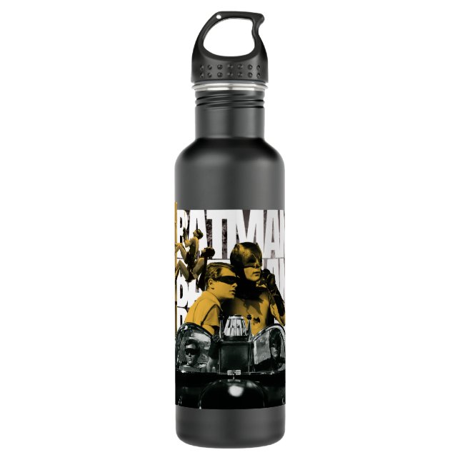 Dynamic Duo Scrapbook Photograph Stainless Steel Water Bottle (Front)