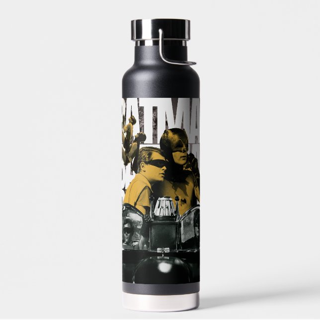 Dynamic Duo Scrapbook Photograph Water Bottle (Left)