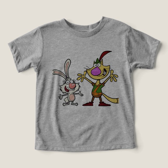 Dynamic Duo - Silly Cat and Rabbit t-shert  bebe Toddler T-shirt (Design Front)