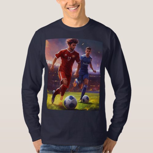 Dynamic Duo Soccer Players Digital Art T_Shirt T_Shirt
