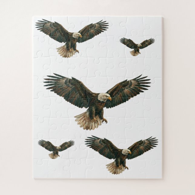 Dynamic Eagle Flock – Freedom and Power Puzzle. Jigsaw Puzzle (Vertical)