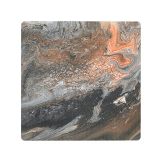 Dynamic Earth Tones and Swirls Metal Print