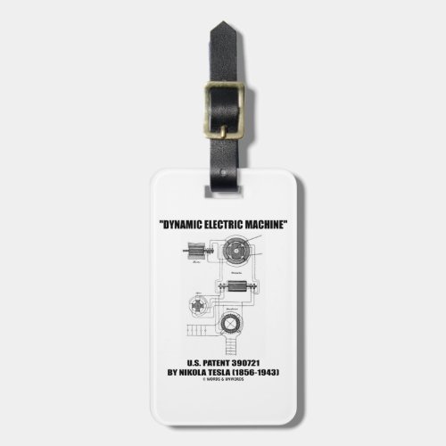 Dynamic Electric Machine US Patent Nikola Tesla Luggage Tag