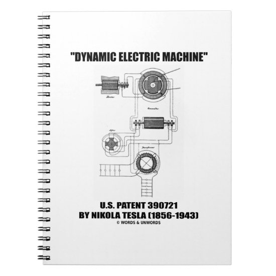 Dynamic Electric Machine U.S. Patent Nikola Tesla Notebook