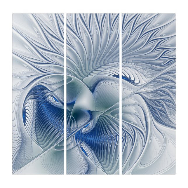Dynamic Fantasy Abstract Blue Tones Fractal Art (Front)