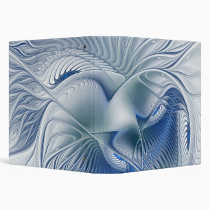 Dynamic Fantasy Abstract Blue Tones Fractal Art 3 Ring Binder
