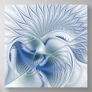 Dynamic Fantasy Abstract Blue Tones Fractal Art Acrylic Photo Tile