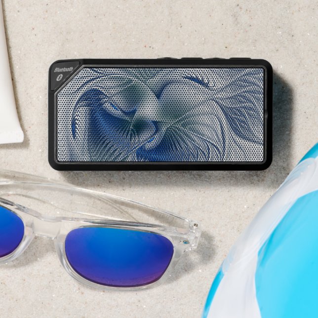 Dynamic Fantasy Abstract Blue Tones Fractal Art Bluetooth Speaker (Insitu(Beach))