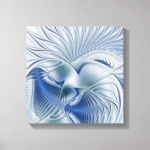 Dynamic Fantasy Abstract Blue Tones Fractal Art Canvas Print