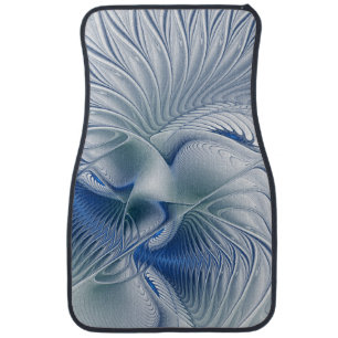 Dynamic Fantasy Abstract Blue Tones Fractal Art Car Floor Mat