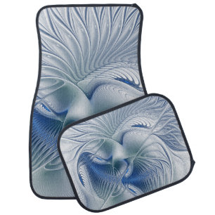 Dynamic Fantasy Abstract Blue Tones Fractal Art Car Floor Mat