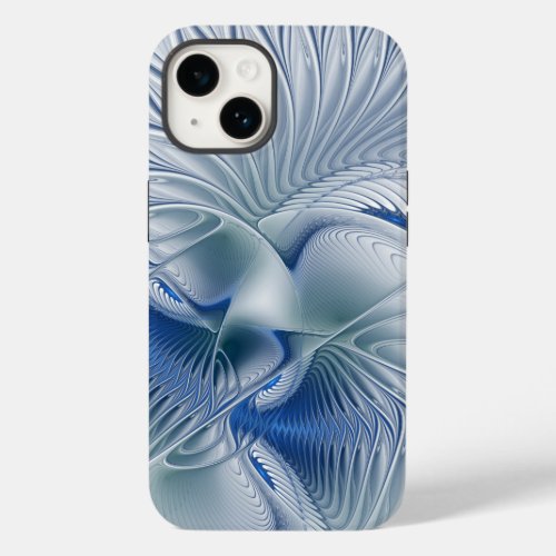 Dynamic Fantasy Abstract Blue Tones Fractal Art Case_Mate iPhone 14 Case