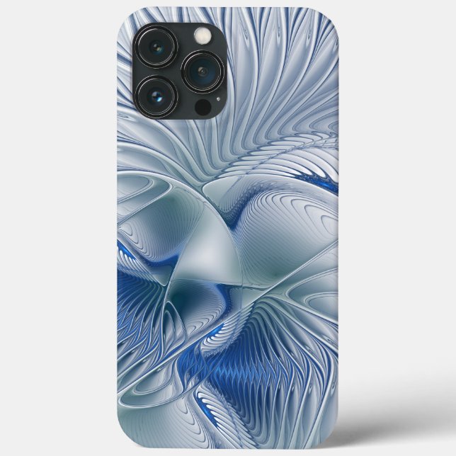 Dynamic Fantasy Abstract Blue Tones Fractal Art Case-Mate iPhone Case (Back)