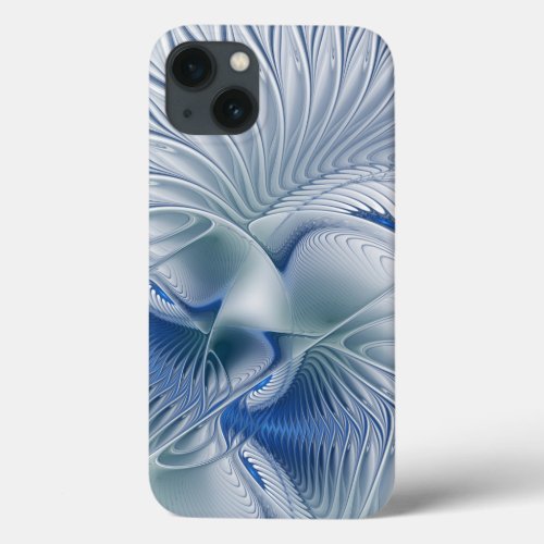 Dynamic Fantasy Abstract Blue Tones Fractal Art iPhone 13 Case