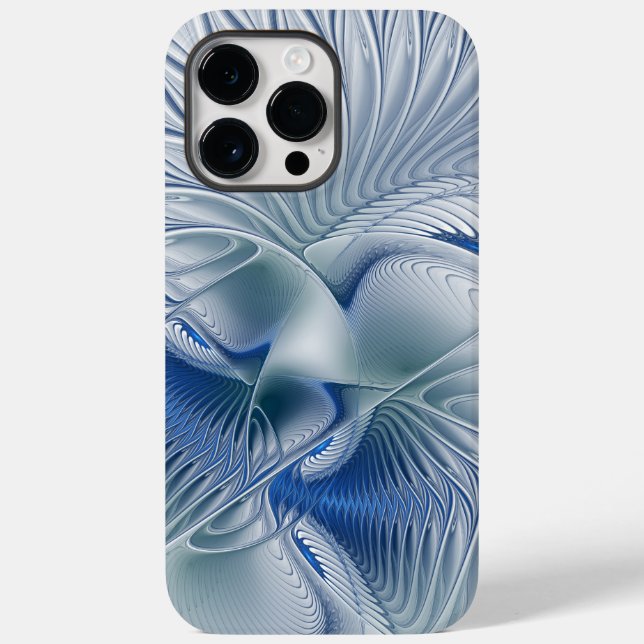 Dynamic Fantasy Abstract Blue Tones Fractal Art Case-Mate iPhone Case (Back)
